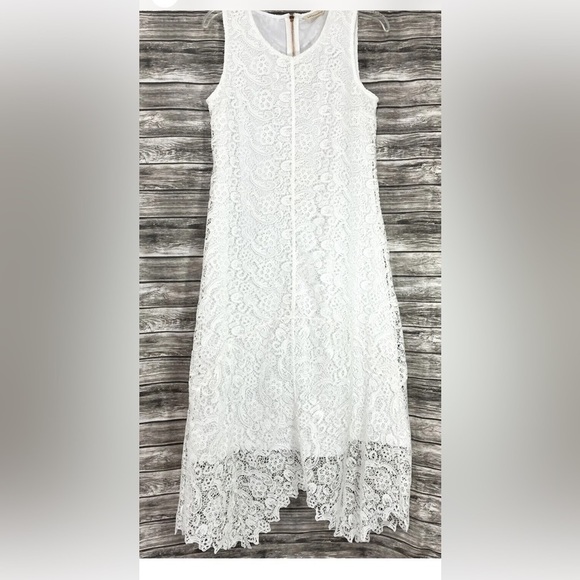 NWT SOFT SURROUNDINGS sz 4 White Madelyn Lace Dress Sleeveless Asymmetrical Hem - Picture 1 of 9